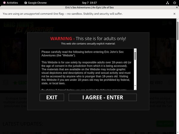 Eric Johns Adventures User Name Password