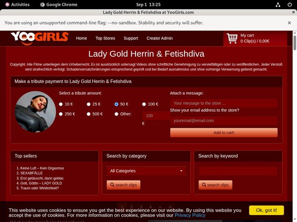 Free LadyGoldFetishdiva Account New